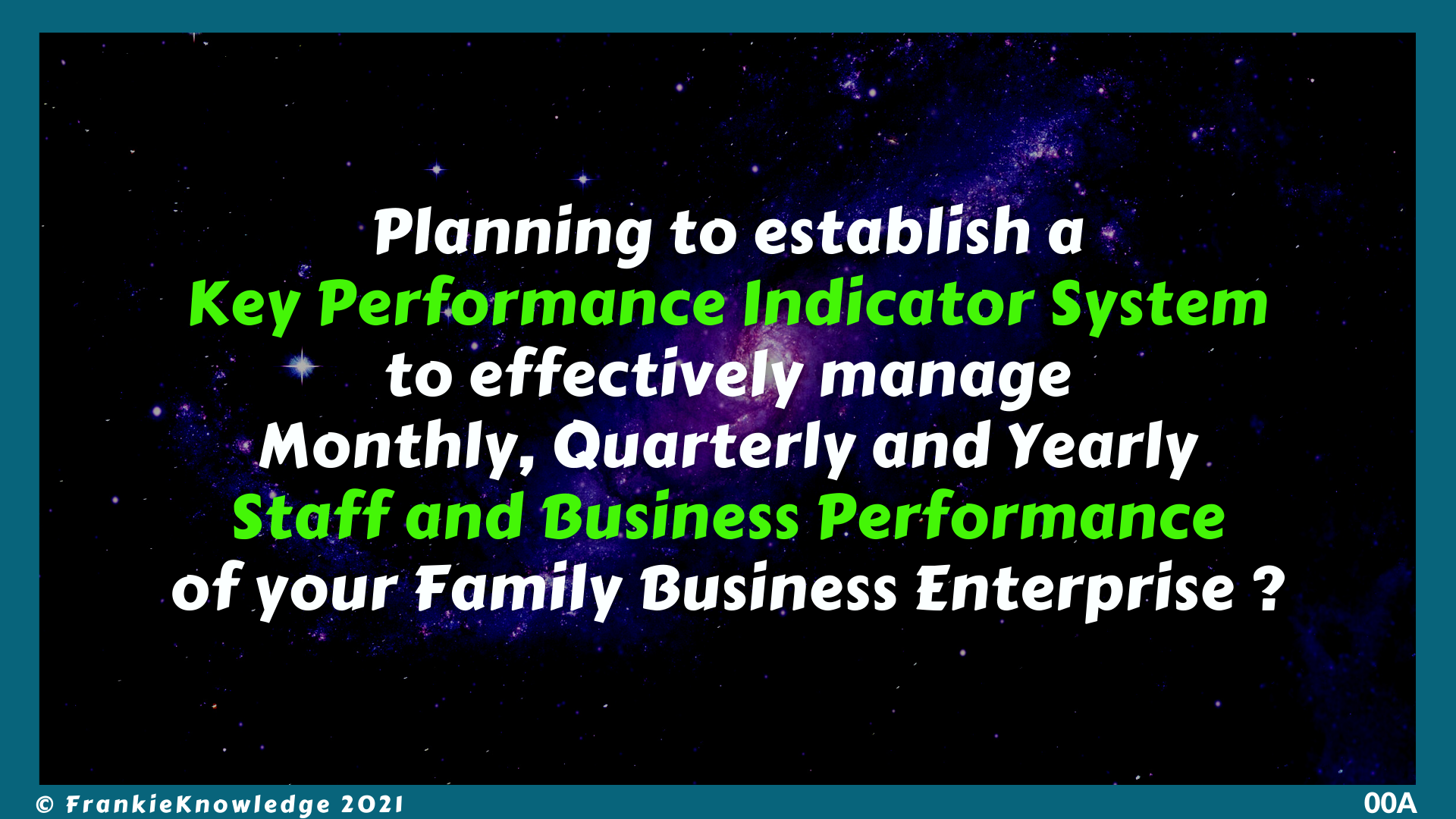 Key Performance Indicator System Customized by FrankieKnowledge 