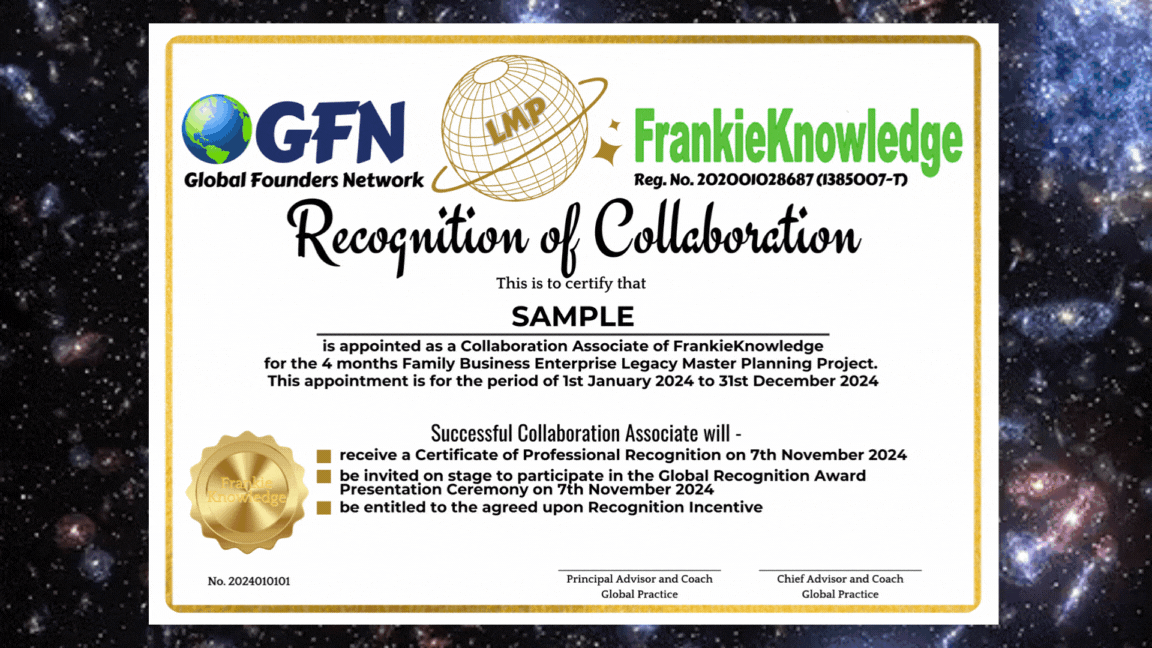Certificate of Recognition Collaboration by FrankieKnowledge