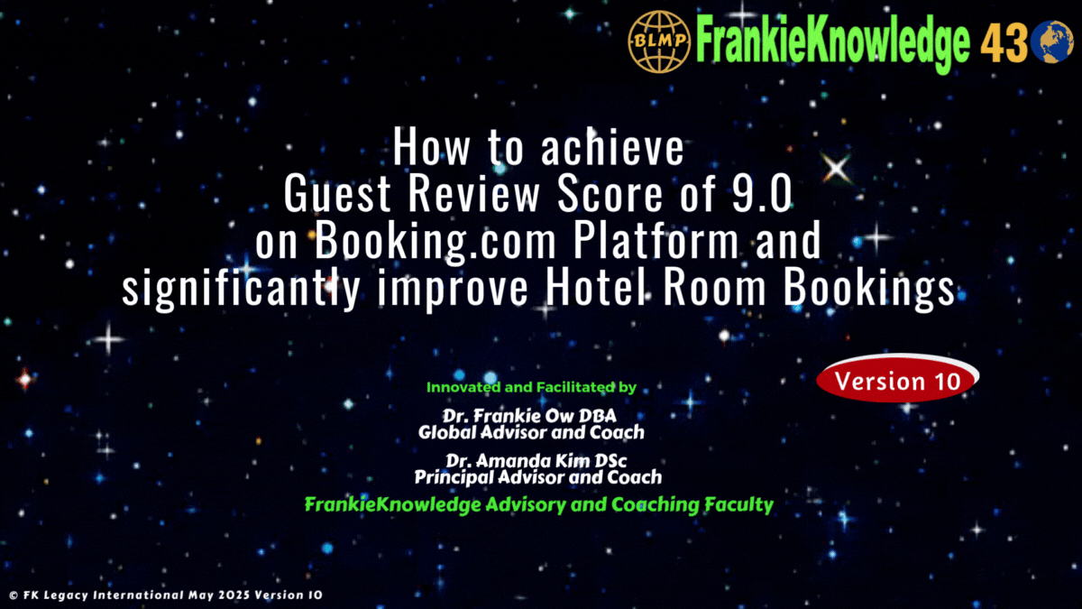 How to achieve Guest Review Score of 9.0 on Booking.com Platform and significantly improve Hotel Room Bookings