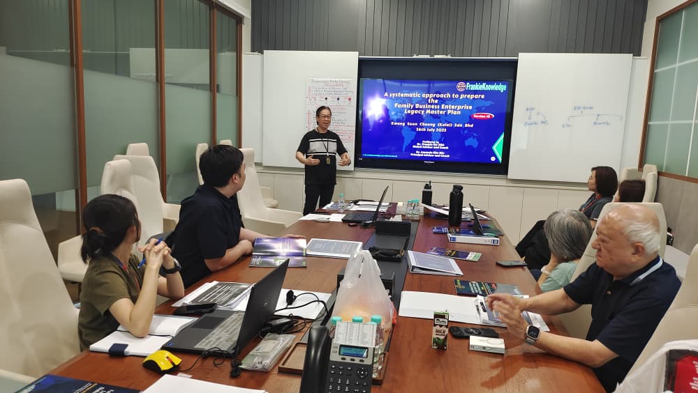 3. Frankie facilitated a customized session on - A systematic approach to prepare the Family Business Enterprise Legacy Master Plan for Kwong Soon Cheong (Kulai) Sdn Bhd and Rurutiki Sdn Bhd on 26th July 2025