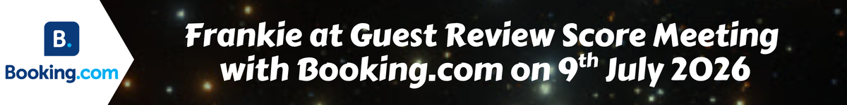 Frankie at Guest Review Score Meeting with Booking.com on 9th July 2026